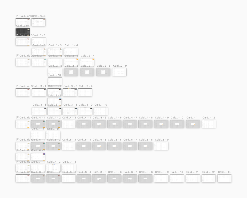 Screens of each prototype scenario